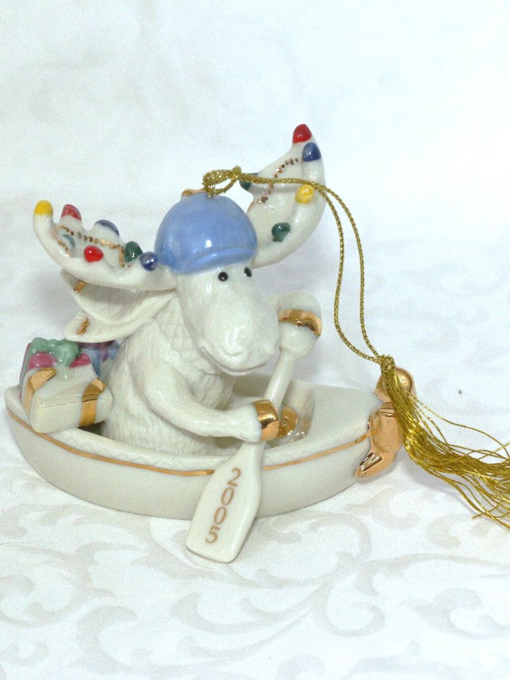 Lenox 2005 annual “Merry Moosecanoeing” Ornament